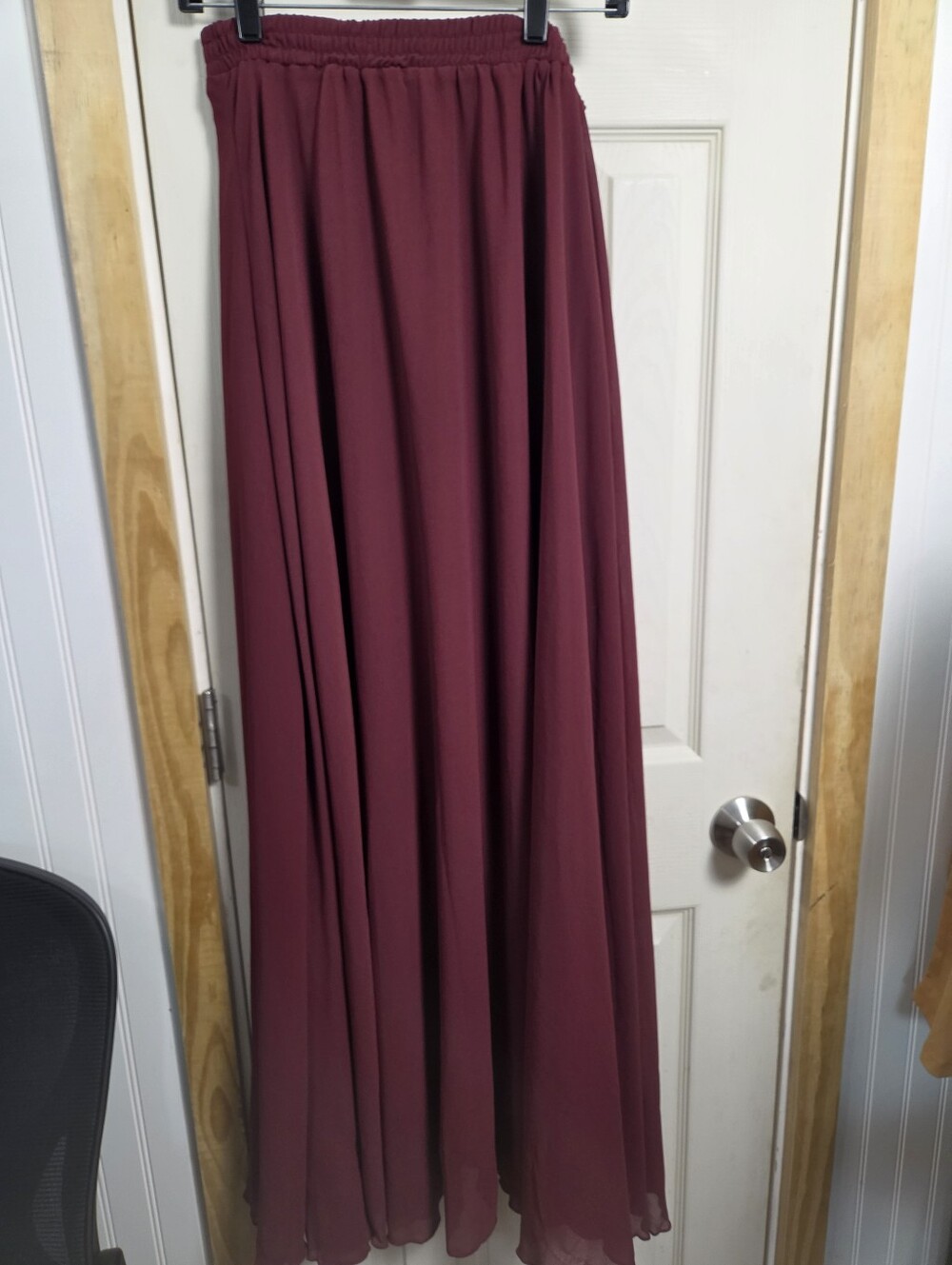 Chiffon Elegant Burgundy Women's Skirt #0370